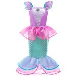 3-10 Years Anna Elsa Girl Dress Princess Costume Children Rapunzel Mermaid Belle Outfit