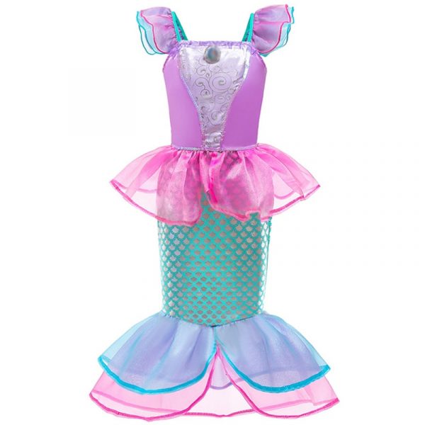 3-10 Years Anna Elsa Girl Dress Princess Costume Children Rapunzel Mermaid Belle Outfit
