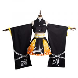 Anime Demon Slayer Agatsuma Zenitsu Cosplay Costume Kimono Outfits