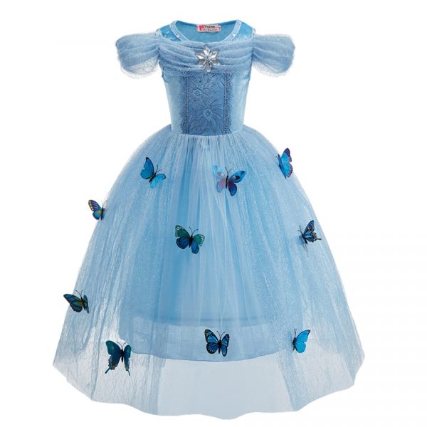 3-10 Years Anna Elsa Girl Dress Princess Costume Children Rapunzel Mermaid Belle Outfit