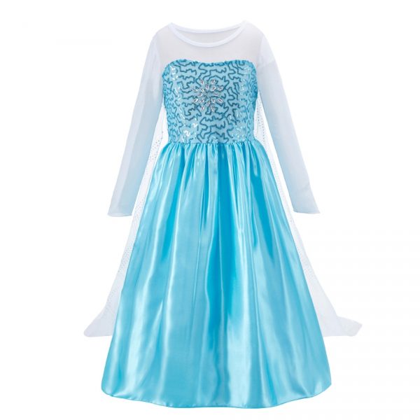 3-10 Years Anna Elsa Girl Dress Princess Costume Children Rapunzel Mermaid Belle Outfit