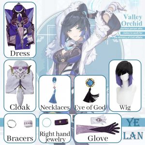Genshin Impact Yelan Cosplay Costume Uniform