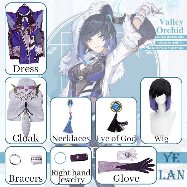 Genshin Impact Yelan Cosplay Costume Uniform