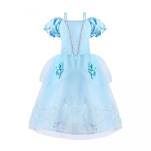 3-10 Years Anna Elsa Girl Dress Princess Costume Children Rapunzel Mermaid Belle Outfit