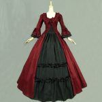 Western Spring Women’s Two-piece Vintage Victorian Female Long Gothic Party Dress