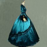 European Spring Women’s Elegant Vintage Victorian Dress Ladies Jacquard Lace Lolita Costumes