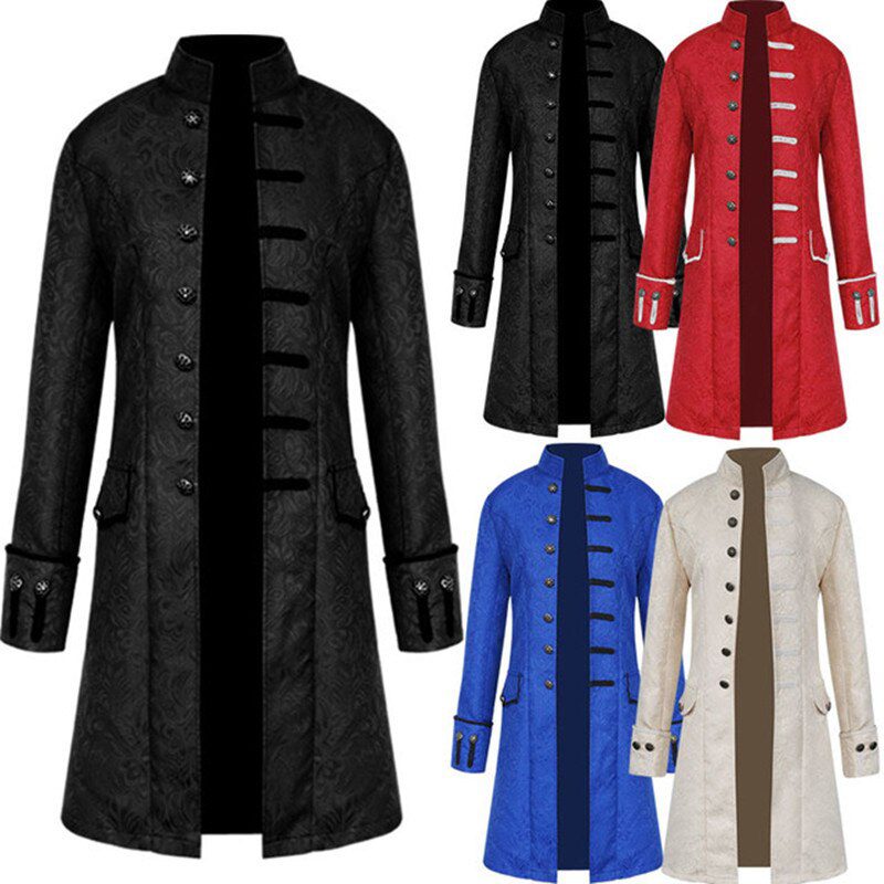 Steampunk Retro Men's Coat Uniform Stand Collar