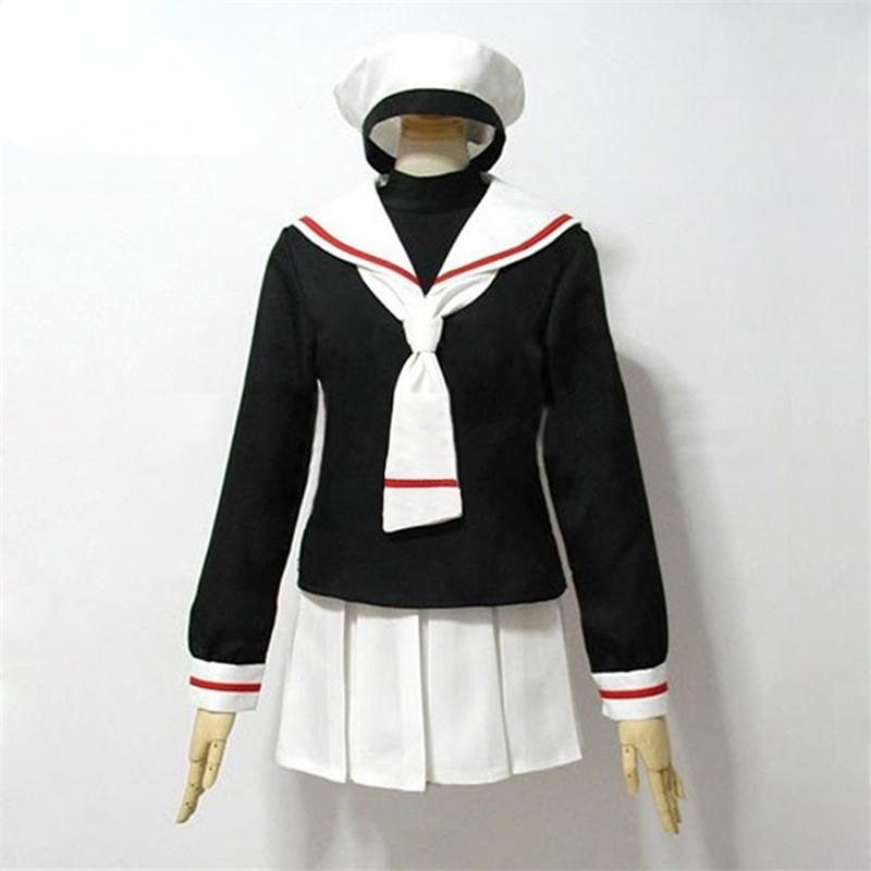 Anime Cardcaptor Sakura Card Captor Sakura School Uniform Cosplay Costume  with Hat Wig - Speed Cosplay