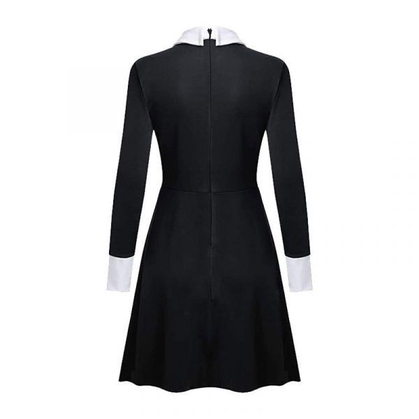 Movie The Addams Family Wednesday Addams Gothic Cosplay Halloween Adult Costume