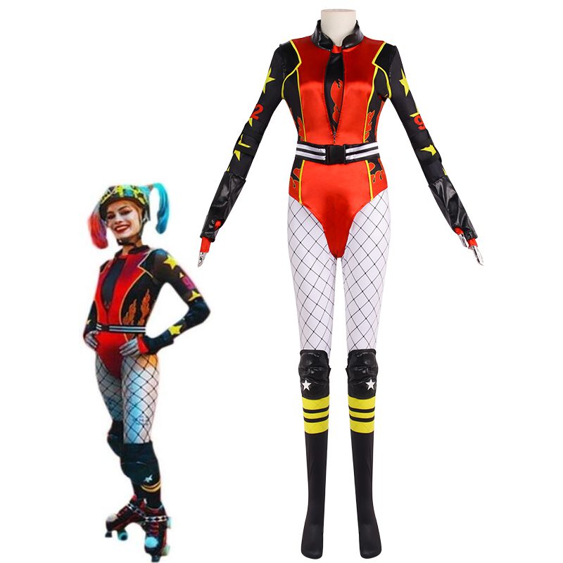 Movie Harley Quinn Roller Derby Cosplay Costume