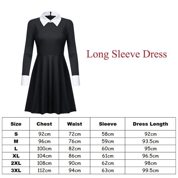 Movie The Addams Family Wednesday Addams Gothic Cosplay Halloween Adult Costume