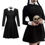 Movie The Addams Family Wednesday Addams Gothic Cosplay Halloween Adult Costume