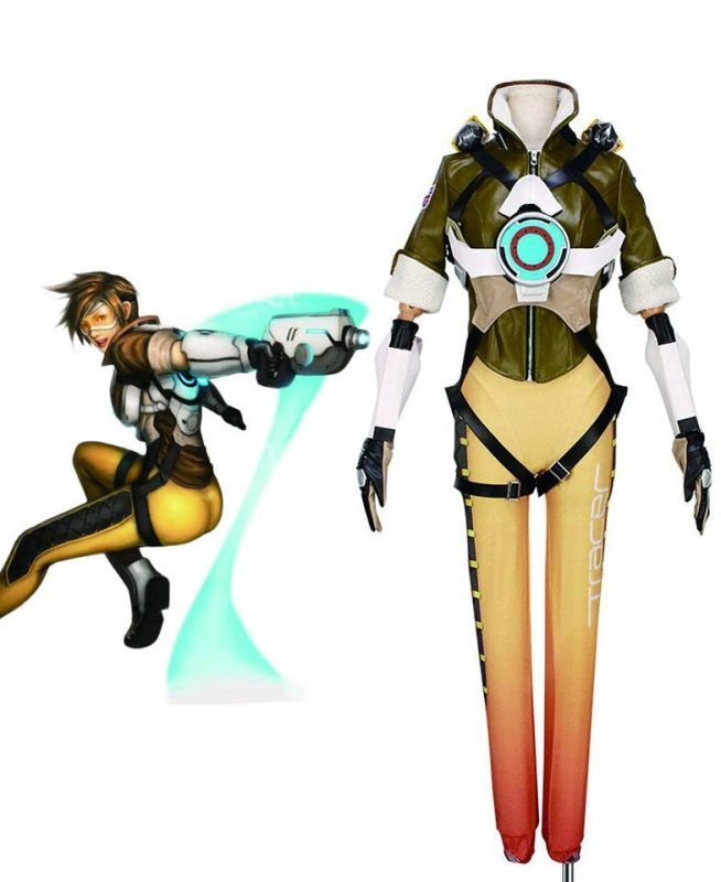OW Tracer Lena Oxton Cosplay Costume Full Set Tailor Made
