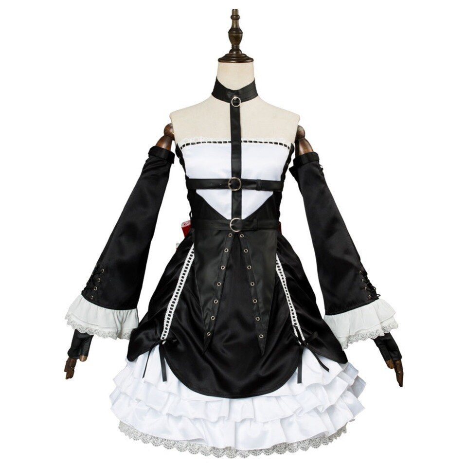 Dead or Alive 6 Cosplay Marie Rose Costume Black Dress Uniform Girls Women Outfit Suit Halloween Carnival Costumes