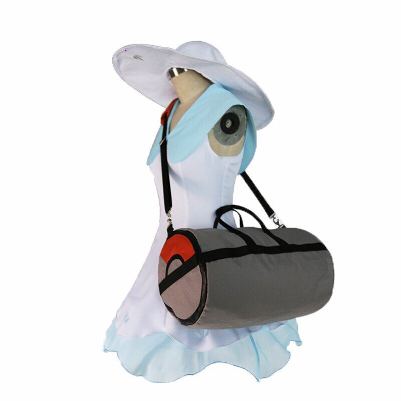 Sun Moon Lillie Cosplay Dress with Hat and Bag Cosplay Costume