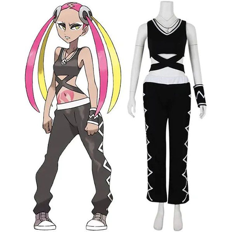 Pokemon Sun and Moon Team Skull Plumeria Cosplay Costume Outfits