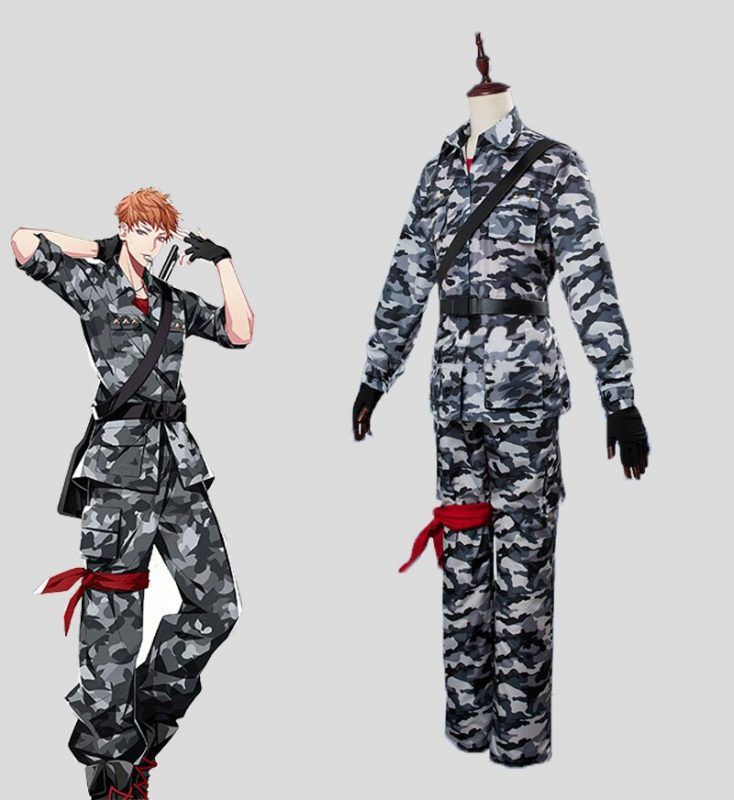 Japanese Voice Actor Division Rap Battle Mad Trigger Crew Rio Mason Busujima Crazy M Camouflage Uniform Outfit Cosplay Costume