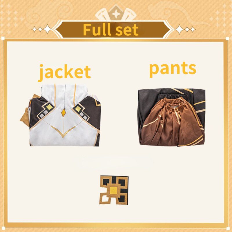 Genshin Impact Zhongli Cosplay Costume Hoodie Long Tuxedo