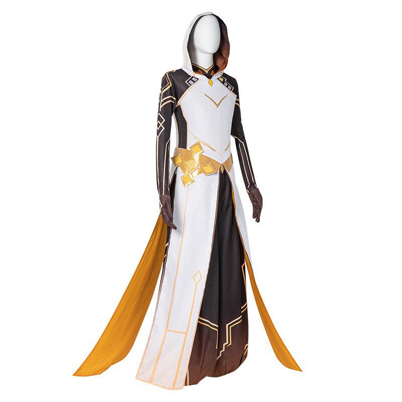 Genshin Impact Zhongli Cosplay Costume Hoodie Long Tuxedo