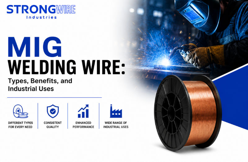 MIG welding wire used in industrial fabrication, high-strength steel welding, and automated manufacturing applications
