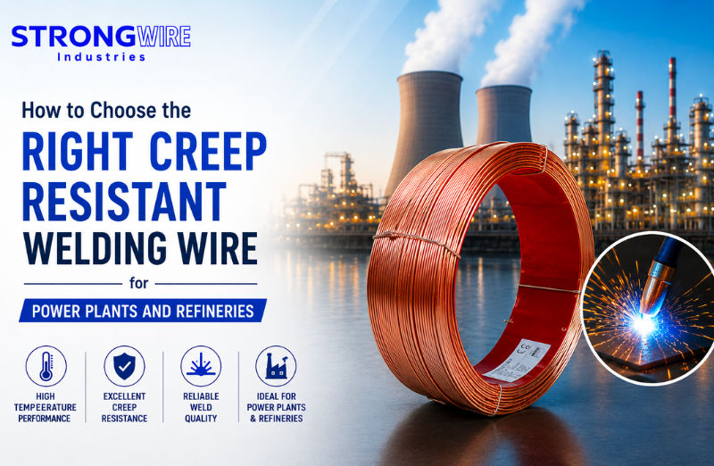 Engineer performing submerged arc welding with creep resistant SAW wire on a high-temperature pressure vessel used in a power plant or refinery.