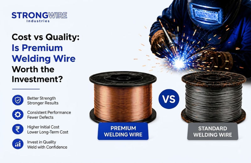 Premium welding wire used in industrial welding applications
