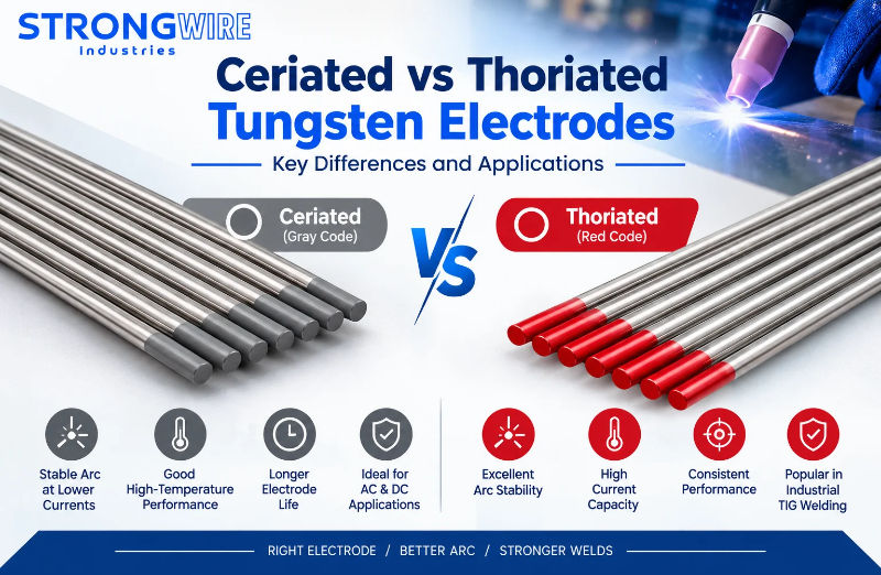 Ceriated vs thoriated tungsten electrodes for TIG welding