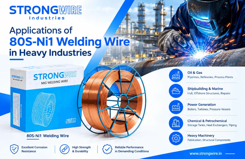 80S-Ni1 welding wire used in heavy industrial welding applications