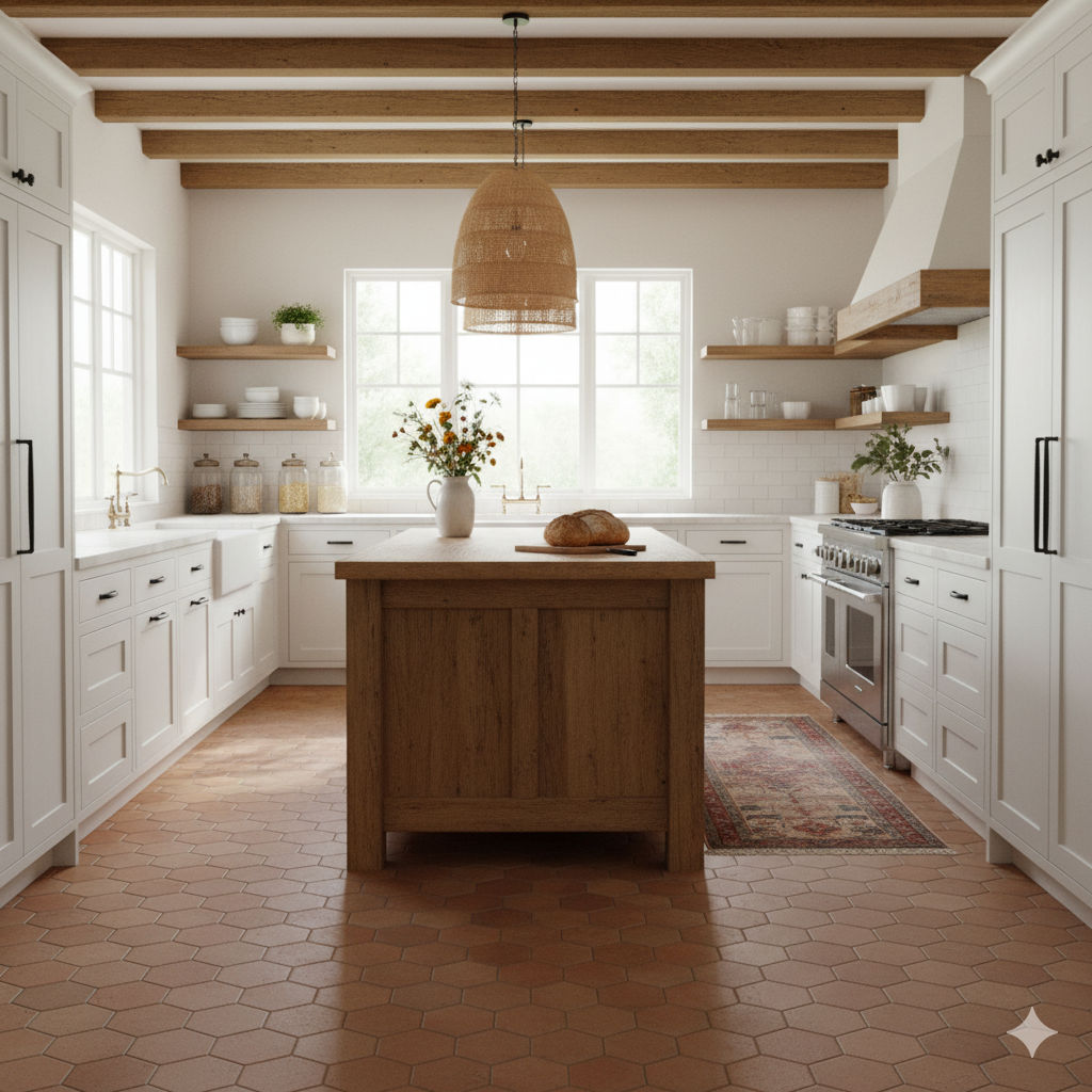 Modern kitchen tile installation