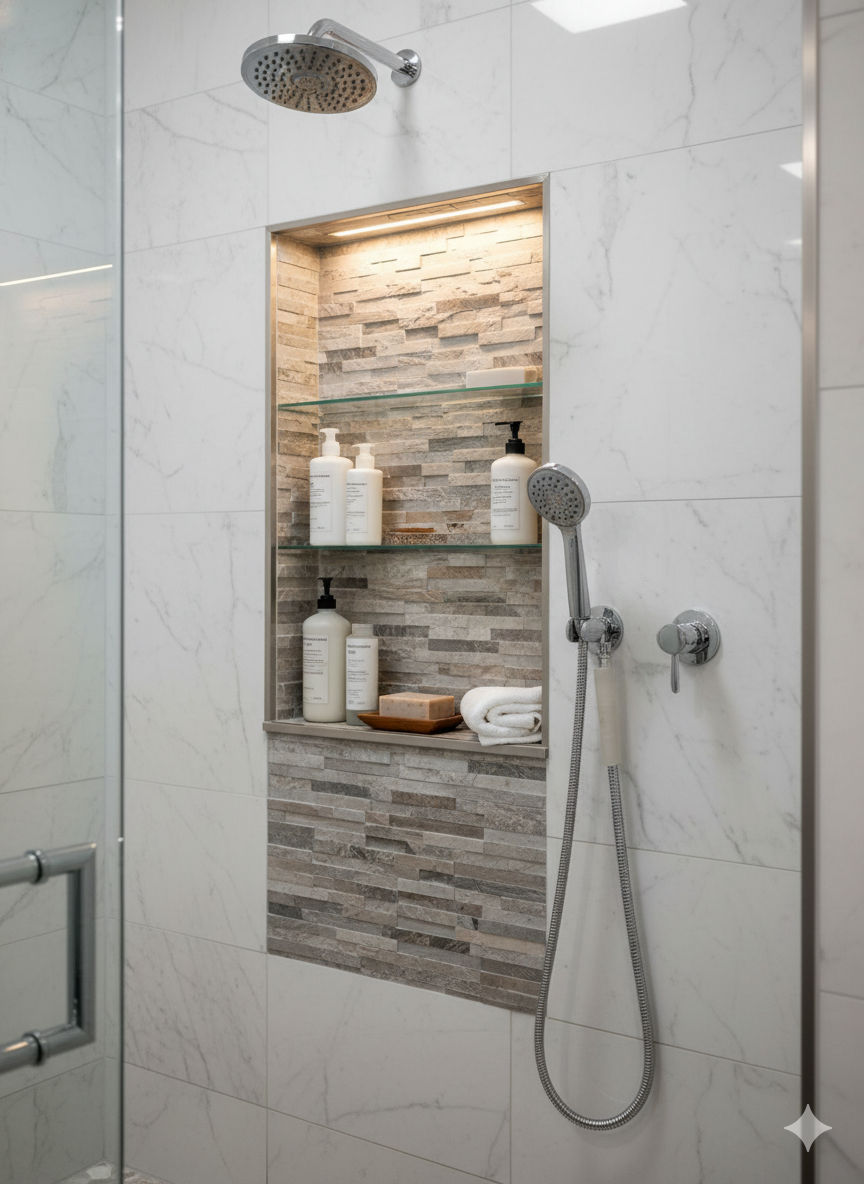 Luxury shower tile work