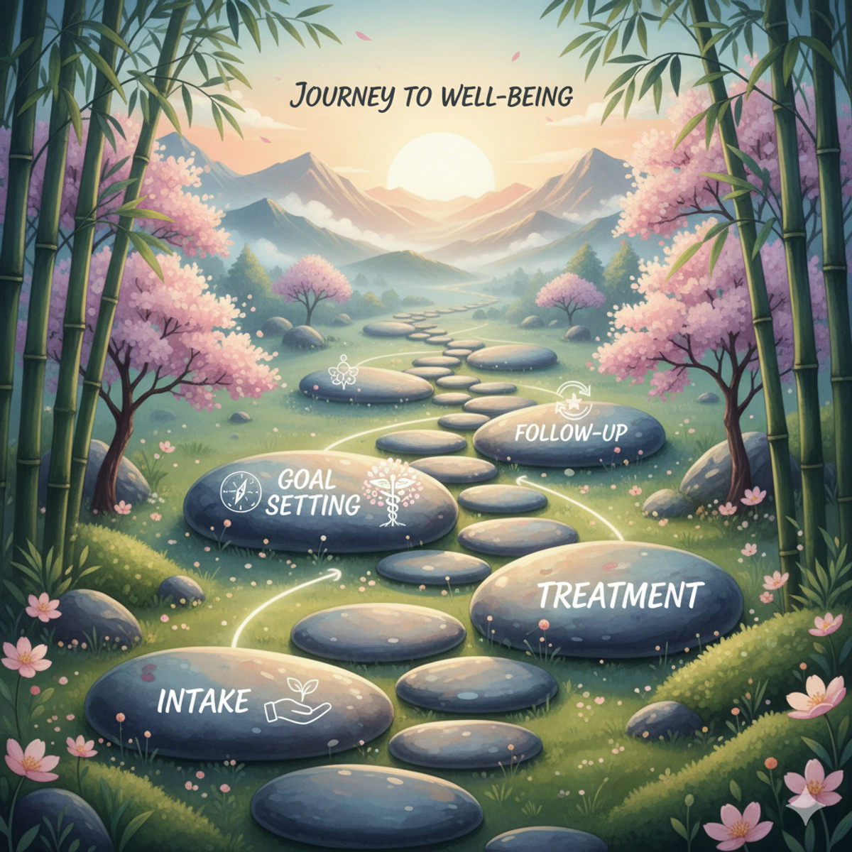 Therapy roadmap showing progress tracker and treatment goals