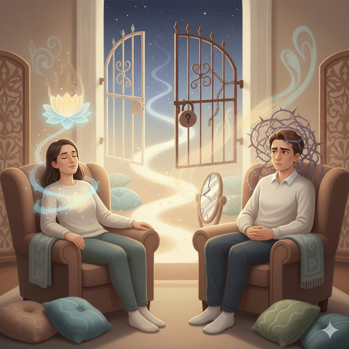 Contrasting hypnosis readiness between two clients