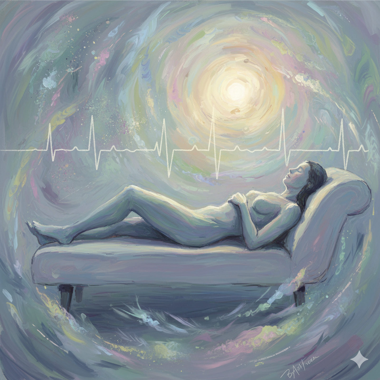 Peaceful hypnotherapy session abstract art (header image)