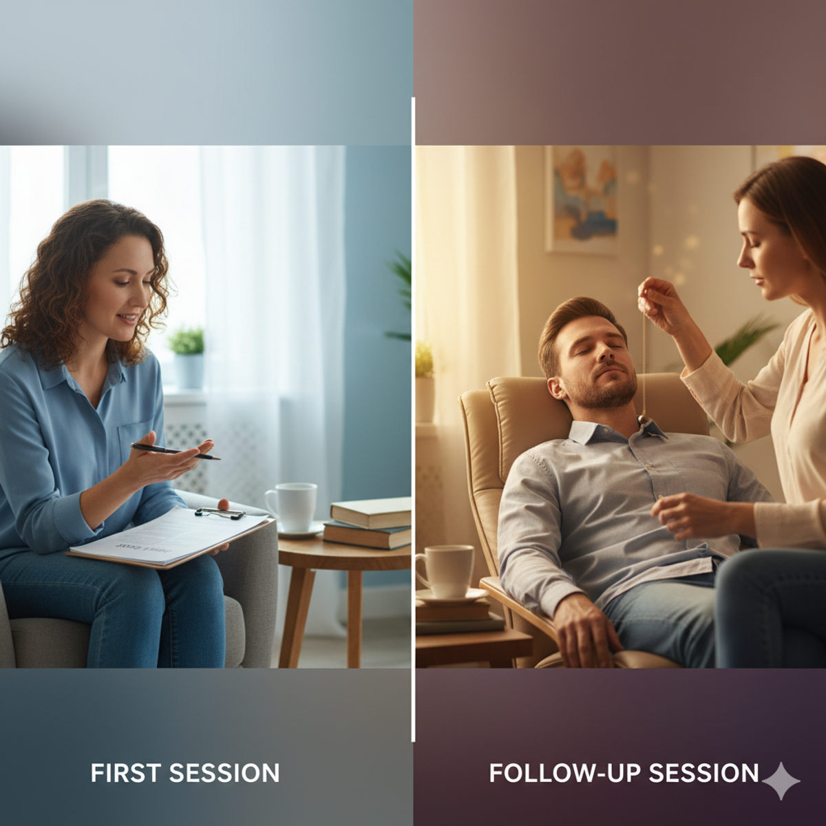 Première séance vs séances de suivi : visuel comparatif