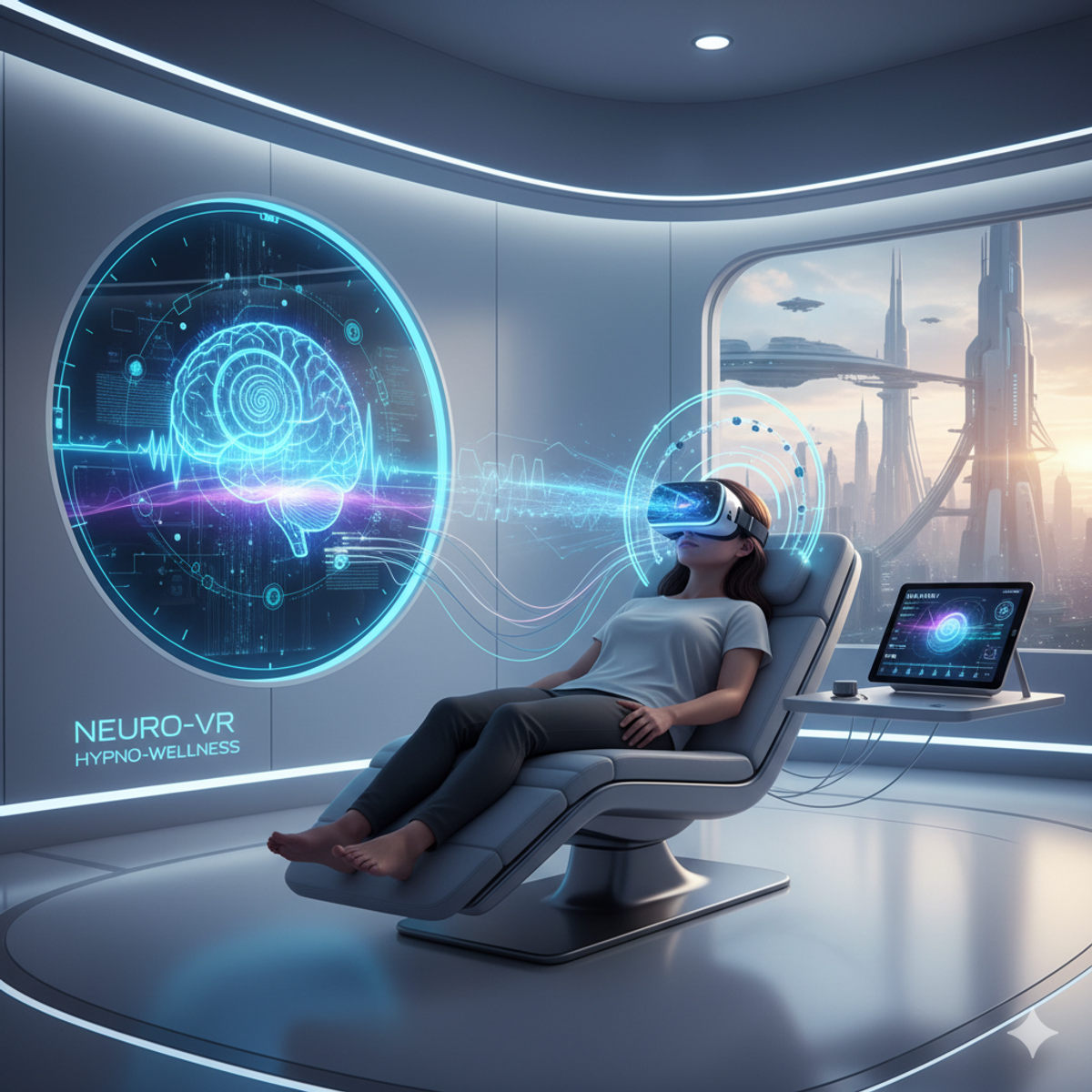 Futuristic hypnotherapy virtual reality innovation