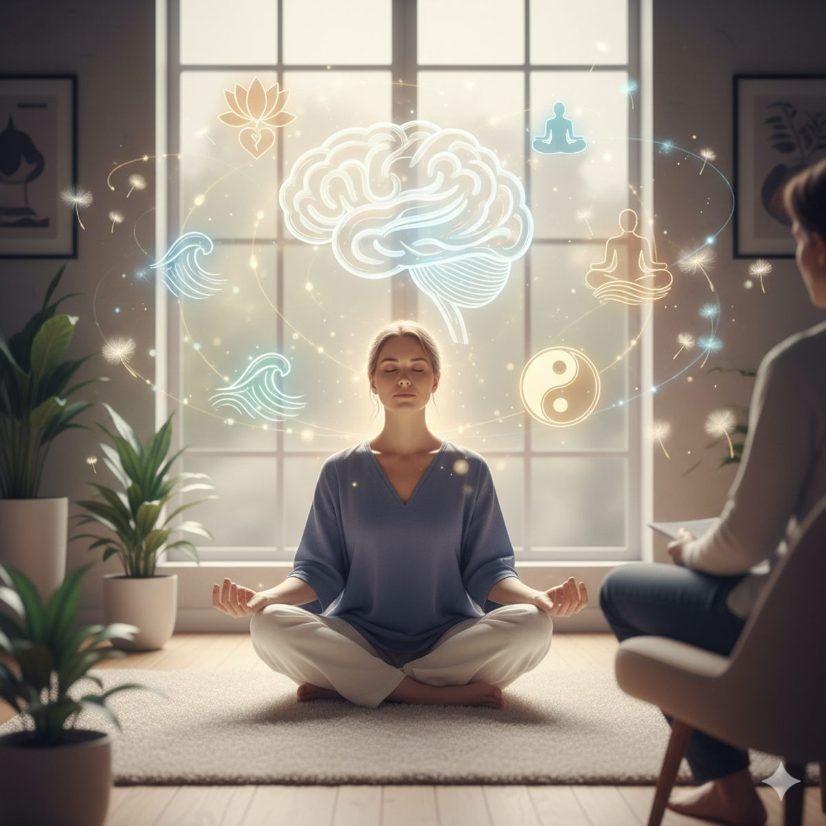 Therapy session calm relaxation hypnosis