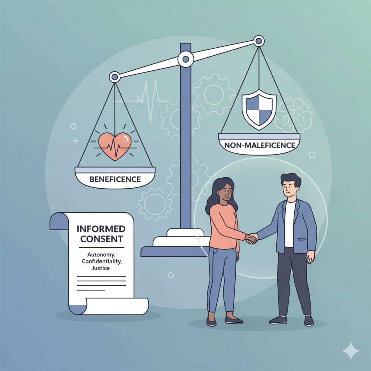 Illustration des principes éthiques en thérapie