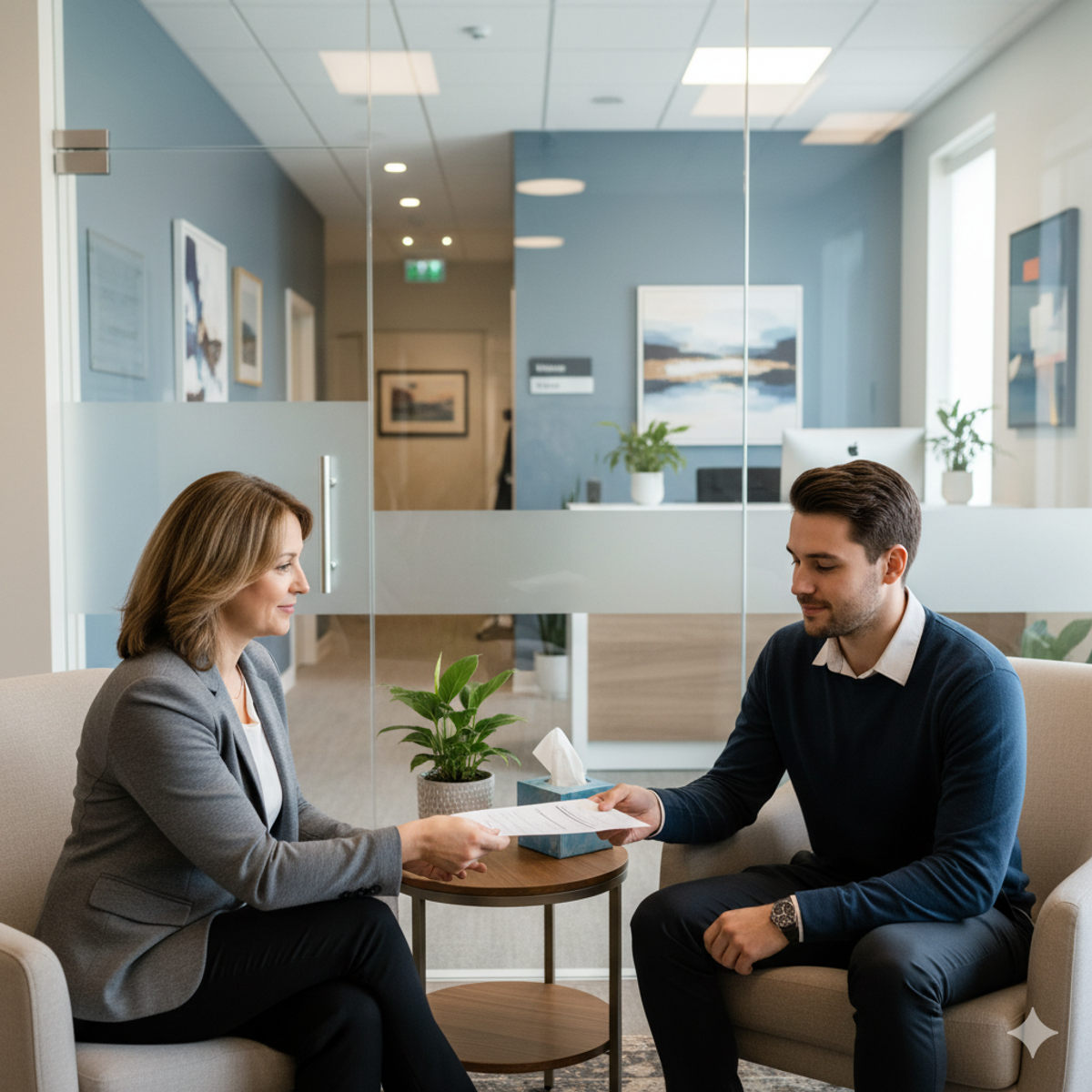 Séance de référence hypnothérapeute client