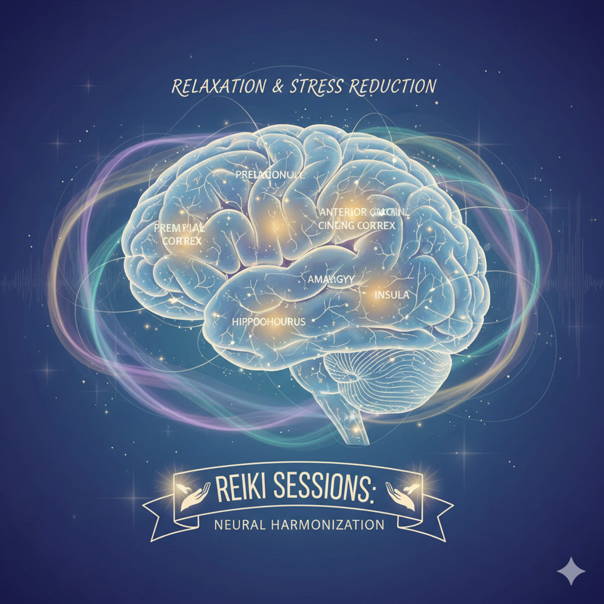 Brain activation during Reiki relaxation illustration