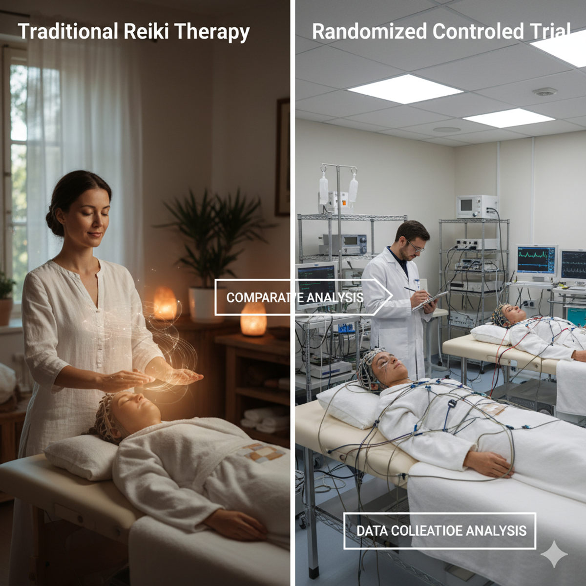 Traditional Reiki vs controlled trial comparison