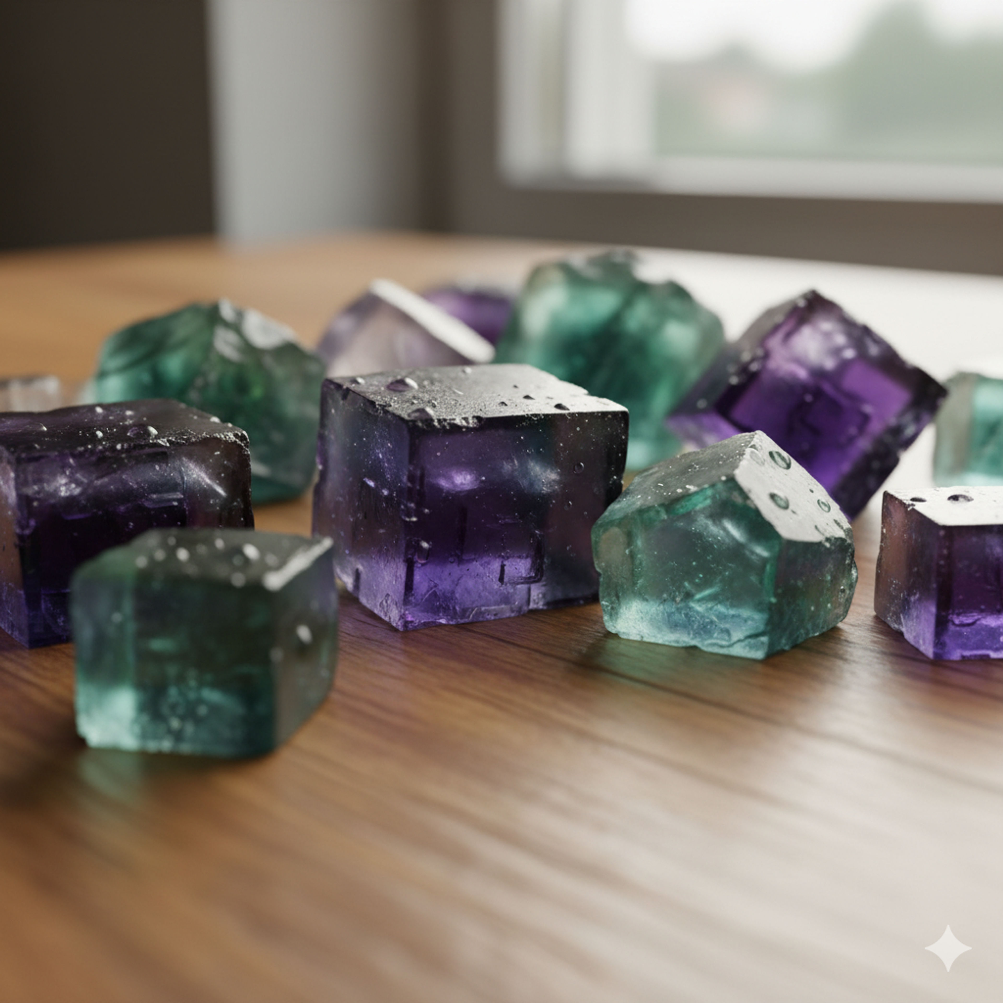 Collection de cristaux de fluorite multicolores pour la concentration et clarté mentale