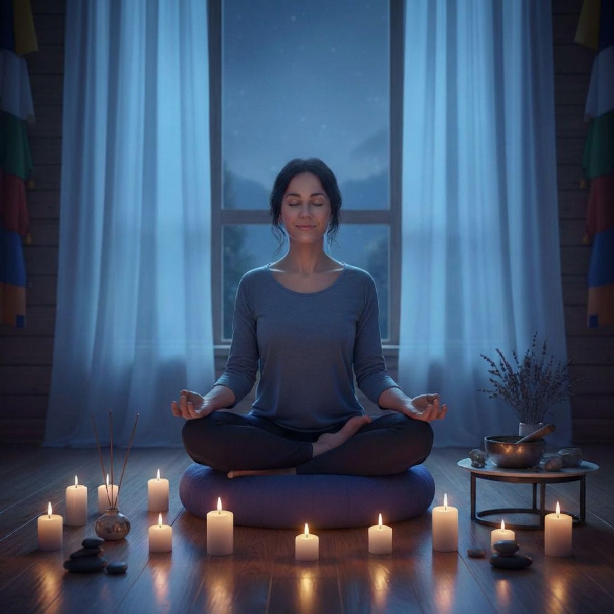 Méditation avec pierre de lapis lazuli pour développer la sagesse intérieure