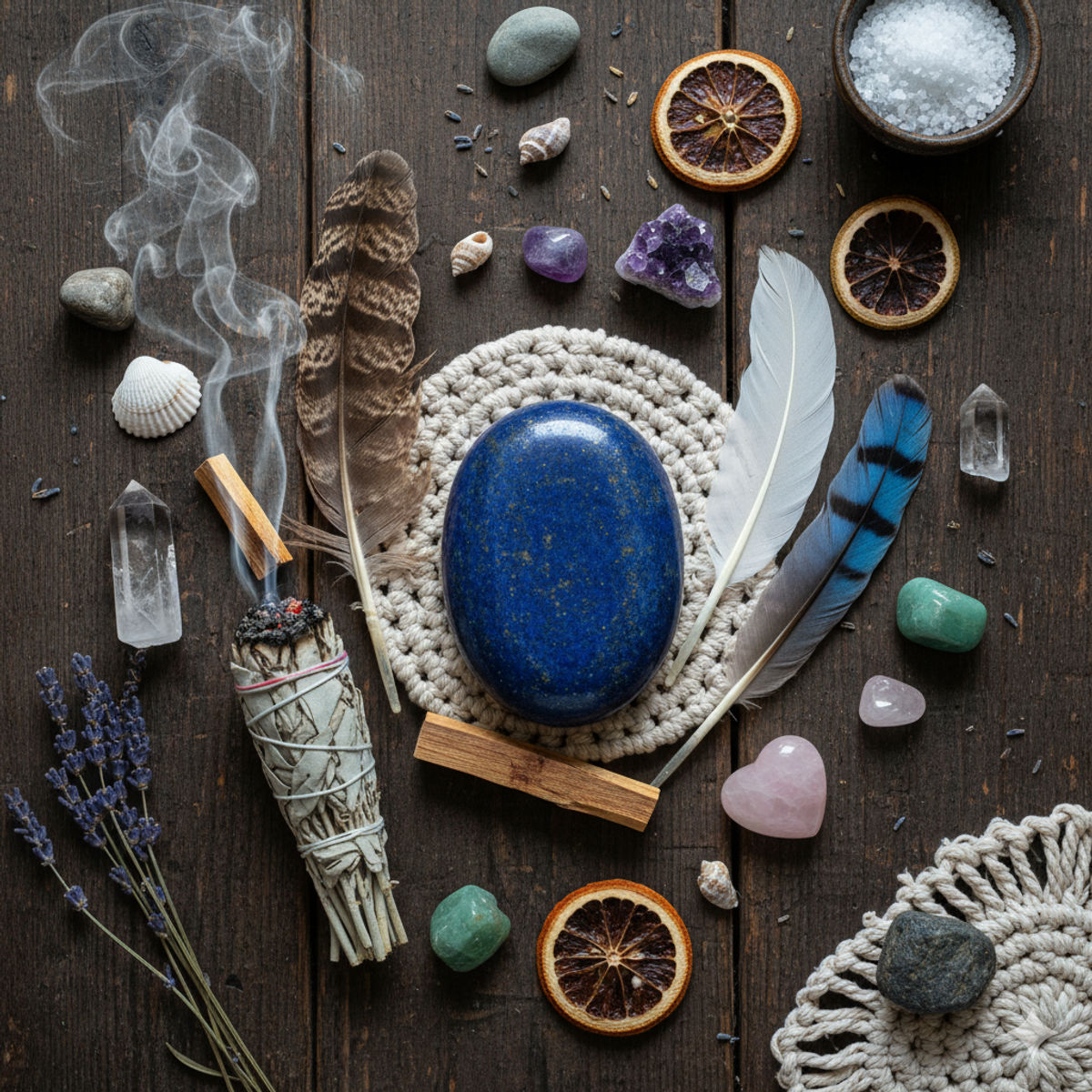 Rituel de purification et rechargement énergétique du lapis lazuli