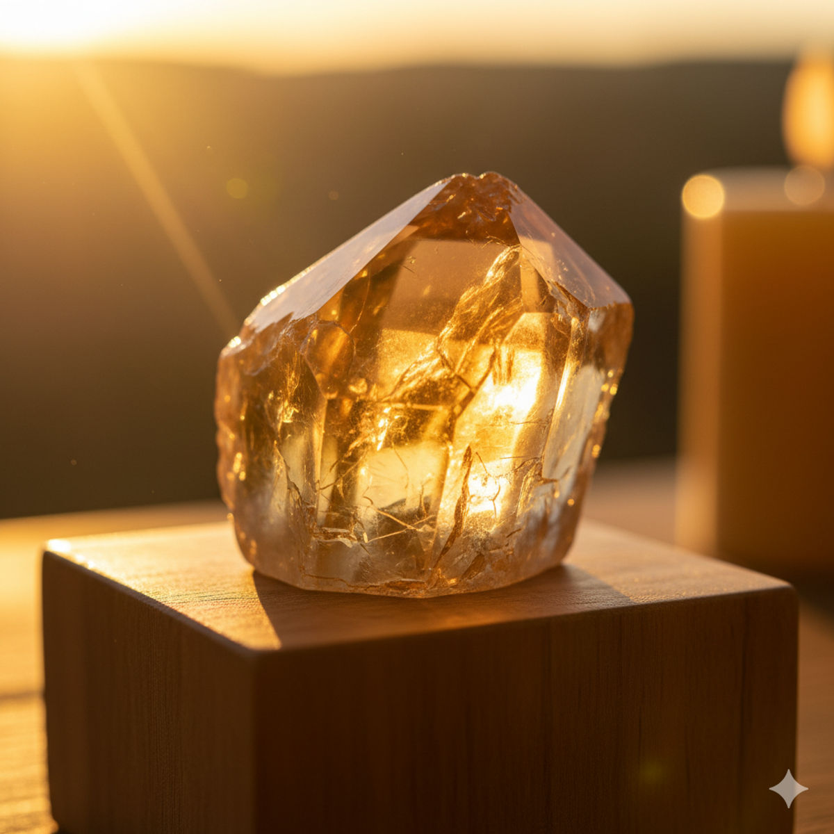 Citrine dorée naturelle présentée pour la cristallothérapie et la revitalisation énergétique