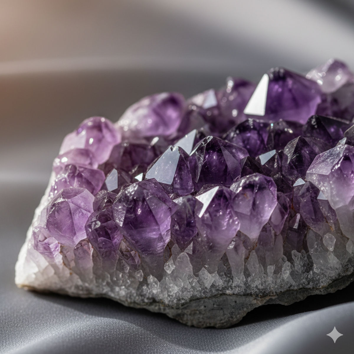 Pierre d'améthyste violette naturelle montrant ses formations cristallines pour la lithothérapie