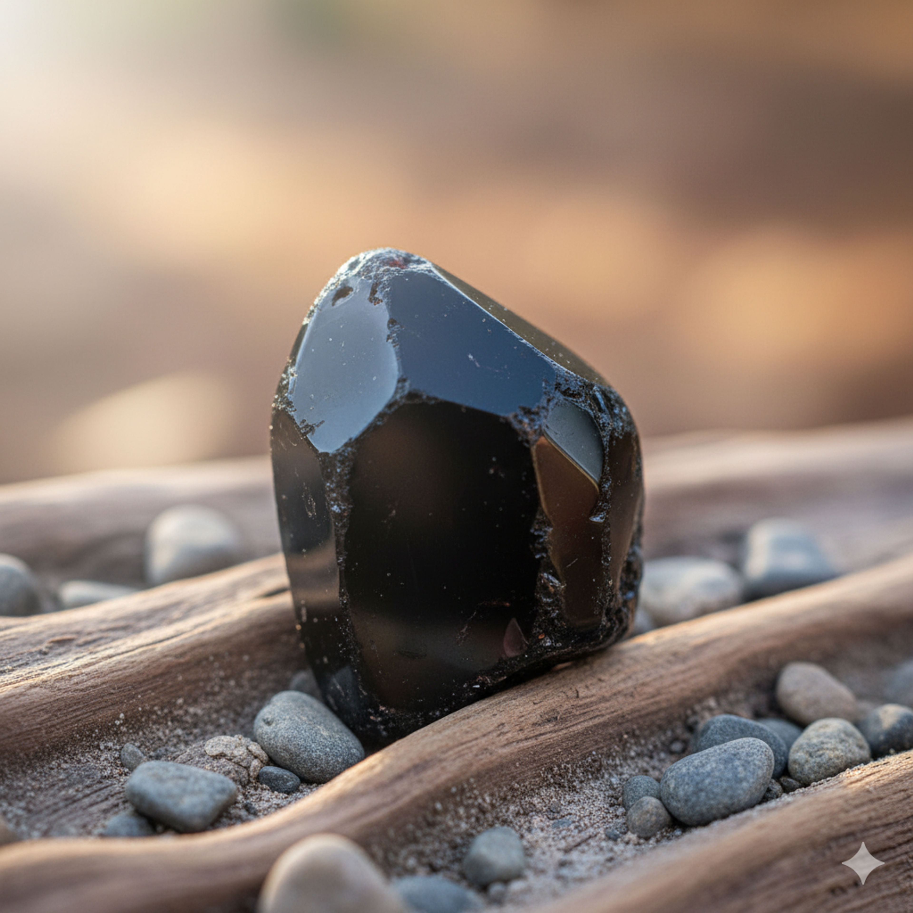 Pierre d'obsidienne noire brillante utilisée en lithothérapie pour la protection énergétique