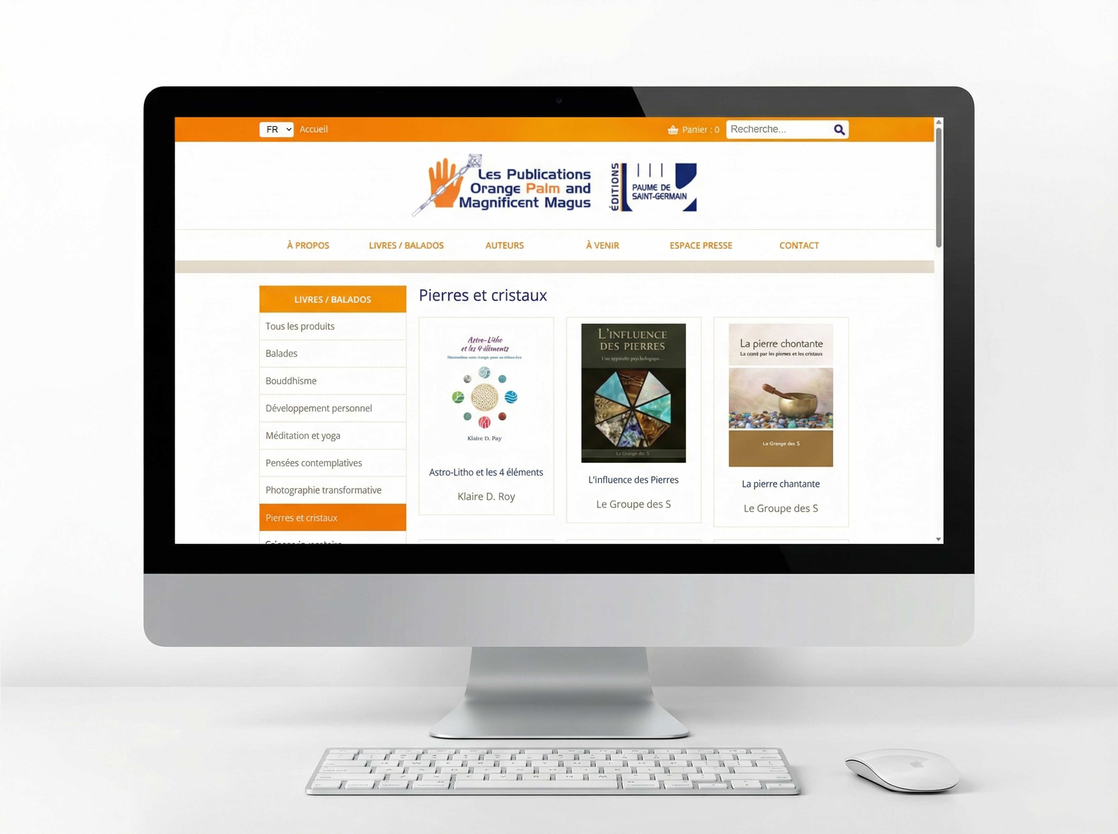 Aperçu de livres de lithothérapie sur ordinateur portable