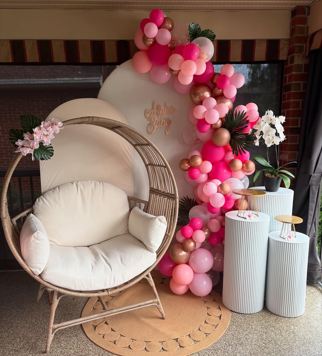 Event rentals: throne chair, candy cart, light‑up numbers and more