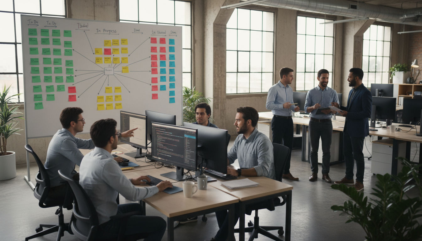 Agile development team building and testing minimum viable product