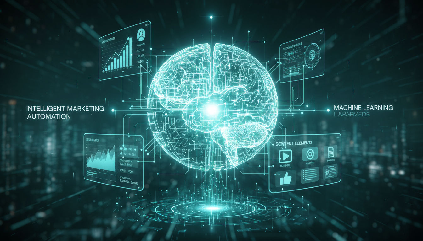 AI marketing agent analyzing data and automating marketing tasks with machine learning